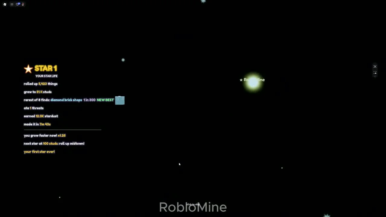 First-star summary with growth multiplier and next-star target