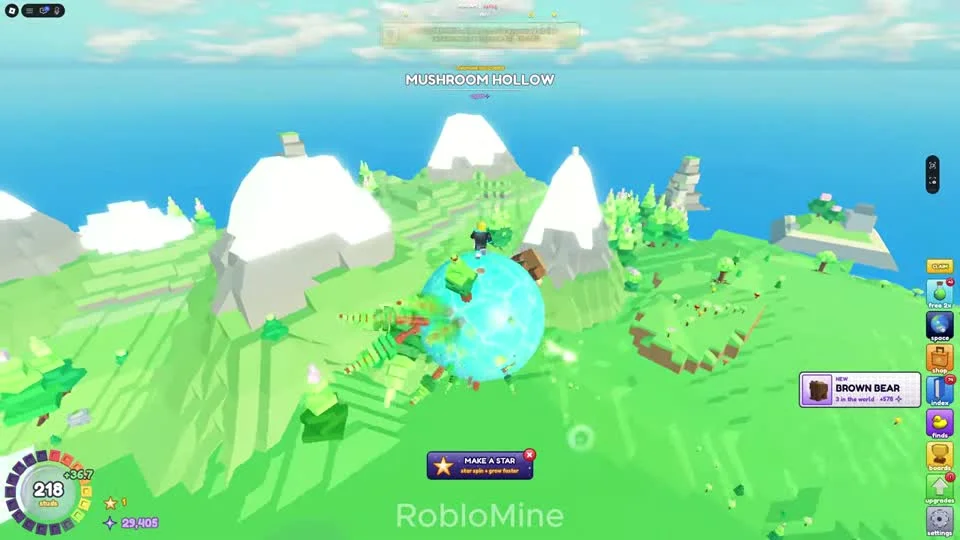 Mushroom Hollow banner and large plants